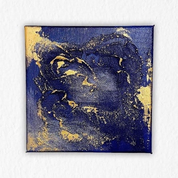 モダンアート 18×18cm 原画 deep blue 絵画 3×3 通販 16501525｜Creema