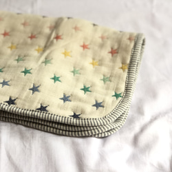 六重織ガーゼの枕パット ホシ　多色　fuwara バイアス仕上げ 1枚目の画像