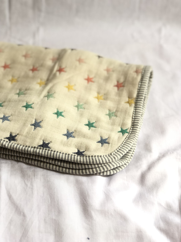六重織ガーゼの枕パット ホシ　多色　fuwara バイアス仕上げ 1枚目の画像