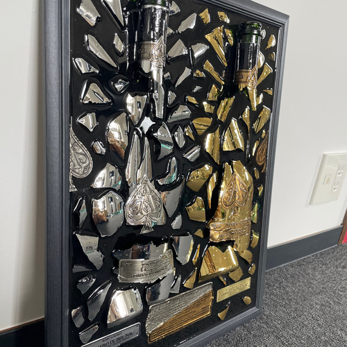 シャンパンボトルアート アルマンドゴールドシルバーWボトル その他