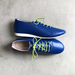 【搭配橡膠錶帶輕鬆佩戴！ ] 手工運動鞋包裹著一塊皮革/寶藍色 第7張的照片