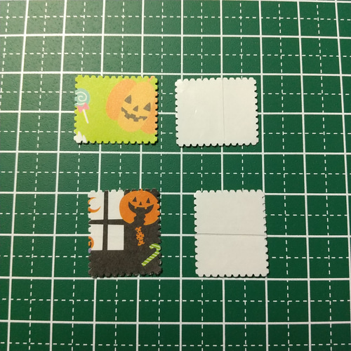 クラフトパンチ☆切手 #1451 ハロウィン柄フレークシール シール 