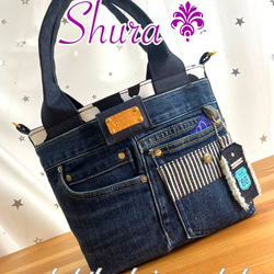 デニムリメイクバッグNo.357☆トートバッグ ショルダーバッグに