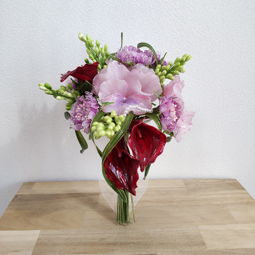 こんそめです♪ピンク系の花かごです♪ディップフラワー(アメリカンフラワー) こんそめ様専用です♪ピンク系の花かごです♪ディップフラワー