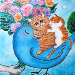 原画 「茶トラさんへ愛を込めて」 F10号  #絵画 #ねこ #猫 #茶トラ猫感謝の日 #茶トラ #猫の絵 #アート 1枚目の画像