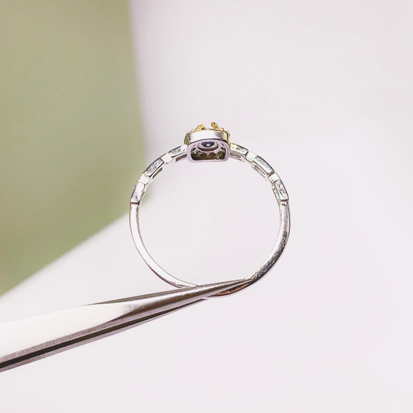 【超美品】サファイア　リング　指輪　天然石　純銀　シルバー925 37 7枚目の画像