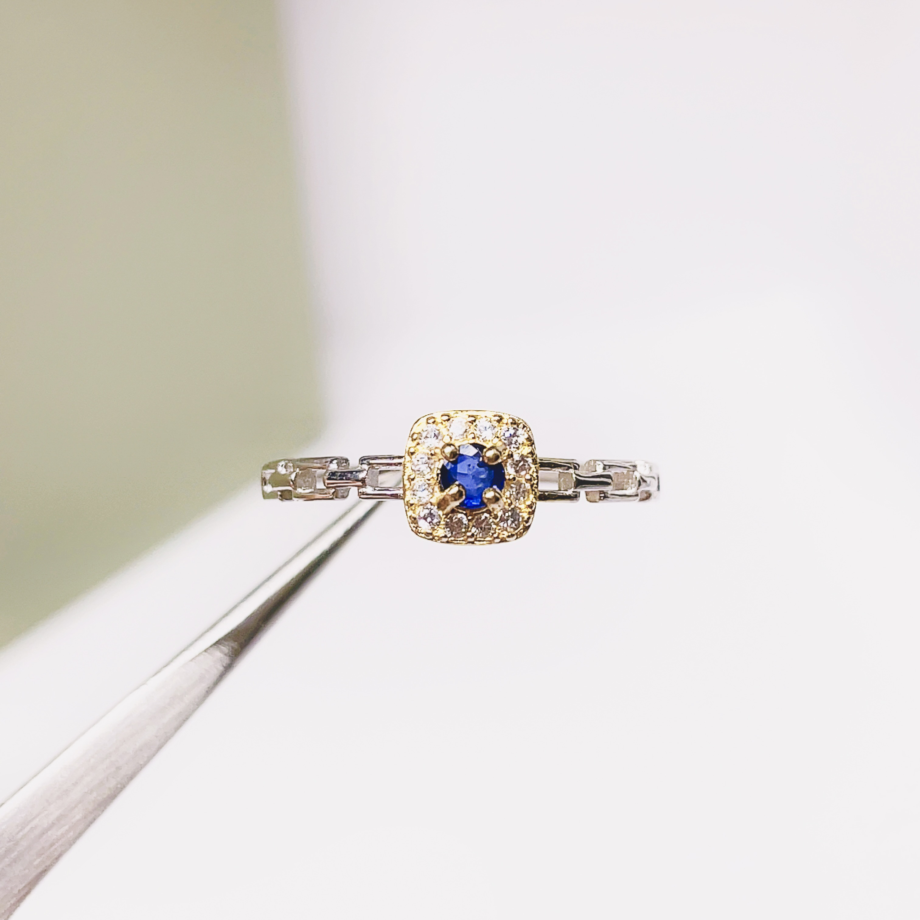 【超美品】サファイア　リング　指輪　天然石　純銀　シルバー925 37