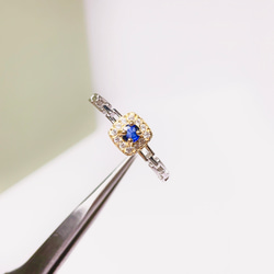 【超美品】サファイア　リング　指輪　天然石　純銀　シルバー925 37 4枚目の画像
