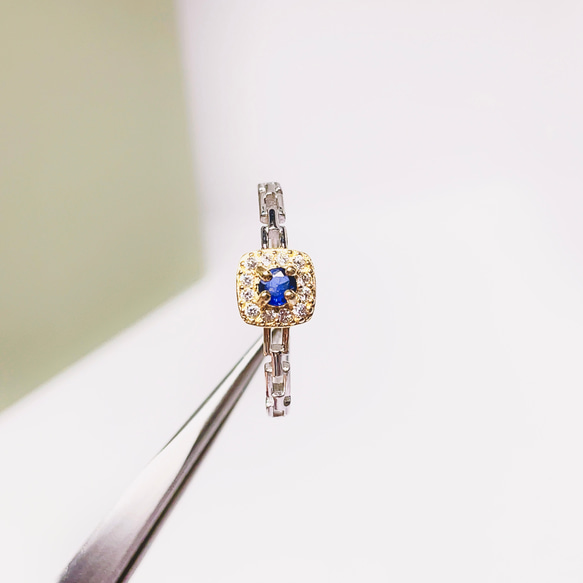 【超美品】サファイア　リング　指輪　天然石　純銀　シルバー925 37 3枚目の画像