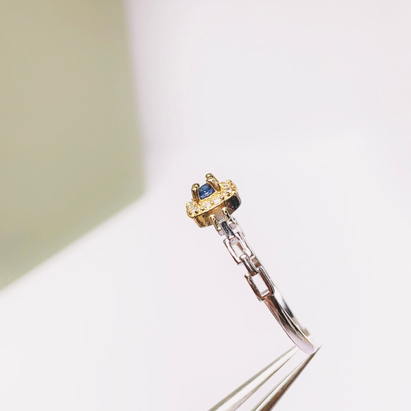 【超美品】サファイア　リング　指輪　天然石　純銀　シルバー925 37 6枚目の画像
