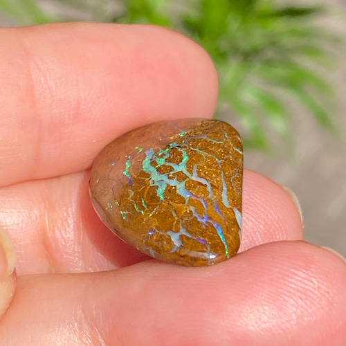 天然オパール　ルース 青と緑があふれ出す♢ナチュラルボルダーオパール ルース 14 天然石