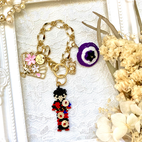 ★StringTing★Happy Shroomiee Smile ビーズ バッグチャーム ☆StringTing☆Happy Shroomiee Smile ビーズ バッグチャーム
