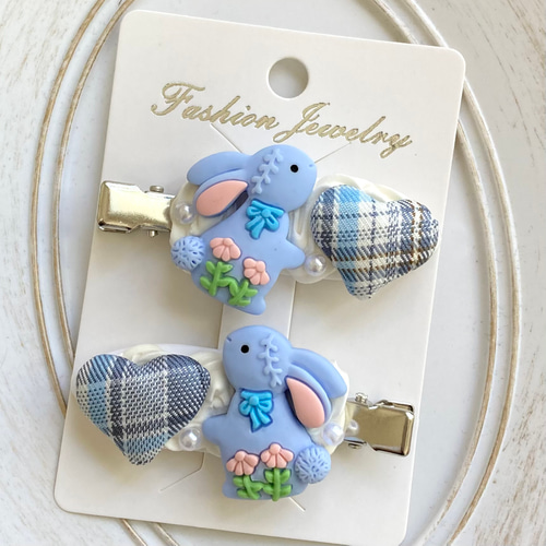 No.20 ロゼット水色×千鳥柄