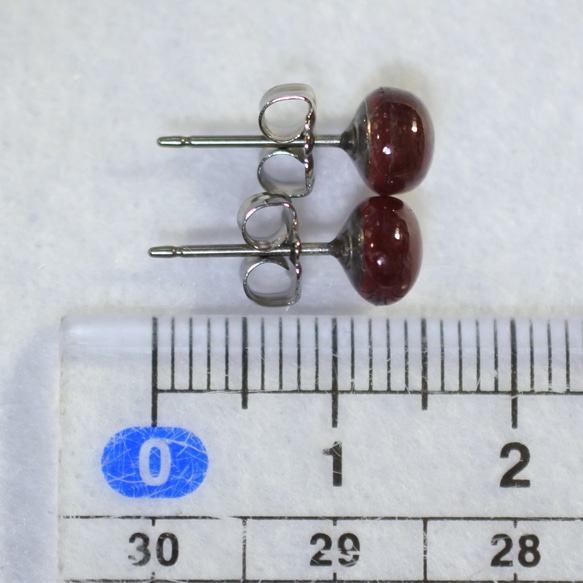 （獨一無二的商品/特賣場）紅寶石耳環（6 毫米/鈦柱） 第5張的照片