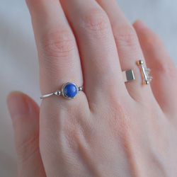 New!Lapis lazuli_Halda áfram ring　ラピスラズリ天然石シルバーリング　silver925 3枚目の画像