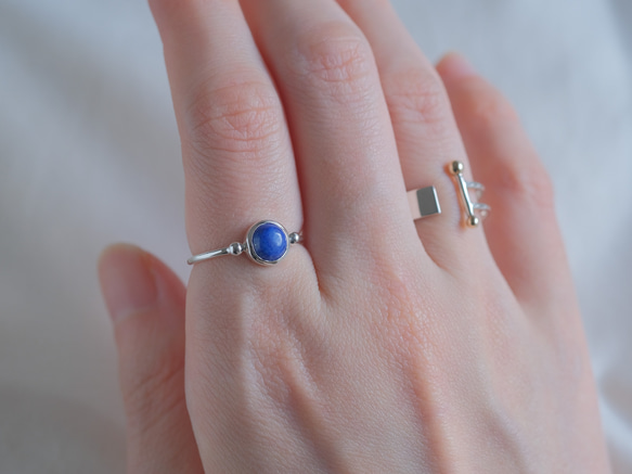 New!Lapis lazuli_Halda áfram ring　ラピスラズリ天然石シルバーリング　silver925 3枚目の画像