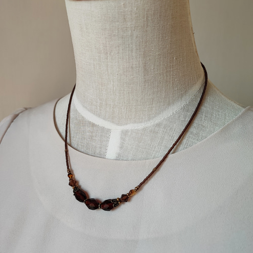 艶黒の輝き　本鼈甲ラウンドビーズネックレス 43cm ba3a56015a19ba56d835dc07bc29a8