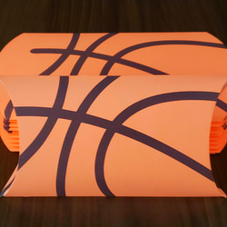 バスケットボール柄 ギフトピローボックス　10枚　ネオンオレンジ 1枚目の画像