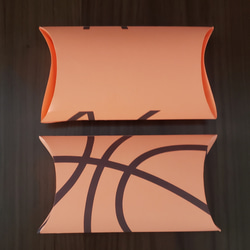 バスケットボール柄 ギフトピローボックス　10枚　ネオンオレンジ 2枚目の画像