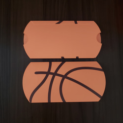 バスケットボール柄 ギフトピローボックス　10枚　ネオンオレンジ 3枚目の画像