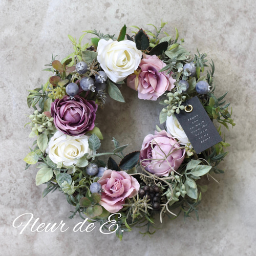 アーティフィシャルフラワー リース 20センチ リース Fleur de E