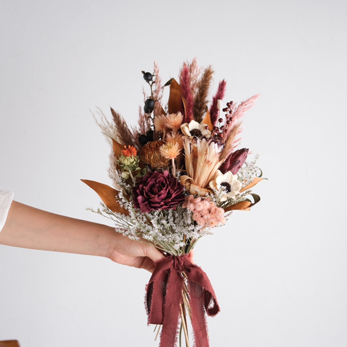 【限定値下げ】秋冬にぴったりドライフラワー花束、スワッグ、ウェディングブーケ