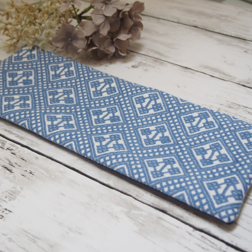こぎん刺しフリーマット＊ ブルー 刺繍 北欧 ランチョンマット nari 