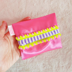緞面口袋紙巾盒粉色 第2張的照片