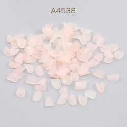 A4538  60個  アクリルチャーム フロスト加工 花びら 1穴 8×11mmライトオレンジピンク  3X（20ヶ) 1枚目の画像