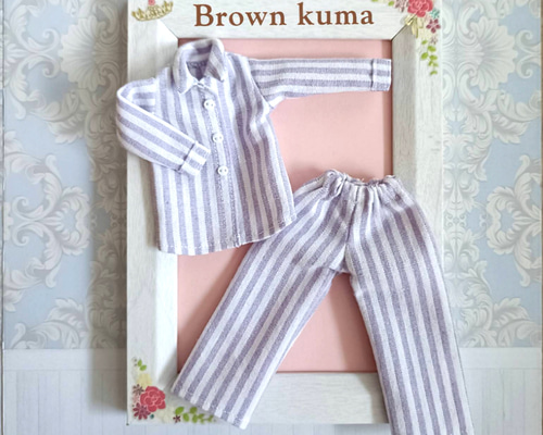 ドール服 長袖パジャマ パープル その他人形 Brown kuma 通販 16503449