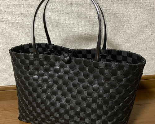 受注制作]Mサイズ プラカゴ トートバッグ マルシェバッグ 黒