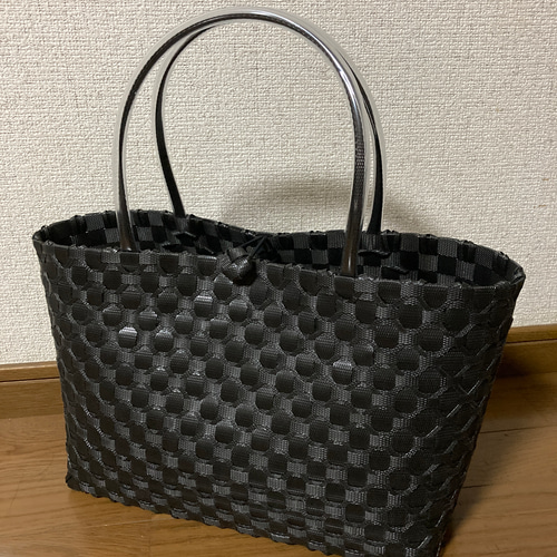 受注制作]Mサイズ プラカゴ トートバッグ マルシェバッグ 黒