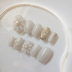 ネイルチップ No.46 サイズオーダー 大人 ニュアンス 秋 ぷっくり  