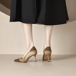23 秋冬新款女士真皮鞋時尚獨特鞋高跟鞋 22 厘米-24.5 厘米棕色 #824⭐免運費⭐ 第6張的照片