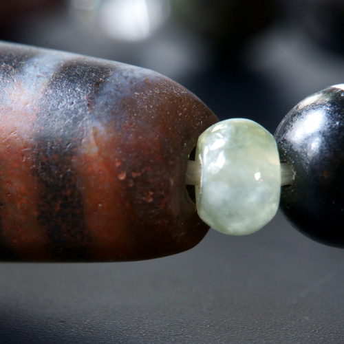 ❤️「御守り！」ターコイズ九眼天珠&モリオン　デザイン　天然石パワーストーン ❤️「御守り！」ターコイズ九眼天珠&モリオン デザイン 天然石