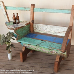 シャビーなカントリーベンチ120背もたれつき ソファ・ベンチ putto