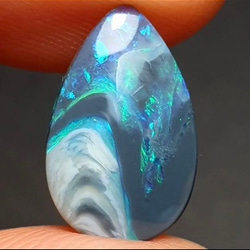 他人祭♡極ネオンライトニングリッジ産セミブラックピクチャーオパール