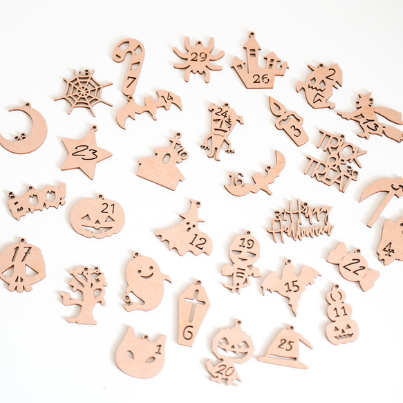 木製 / Halloween アドベントカレンダー パーツセット advent calendar parts ハロウィン 11枚目の画像