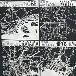 47都道府県キャピタルトートマップ厚手コットンLサイズ（ネイビー） 8枚目の画像