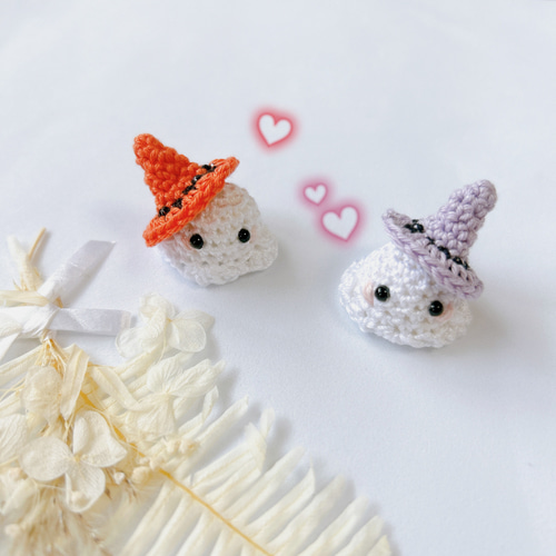 ハロウィン限定 》オバケちゃんヘアクリップ キッズ ベビー