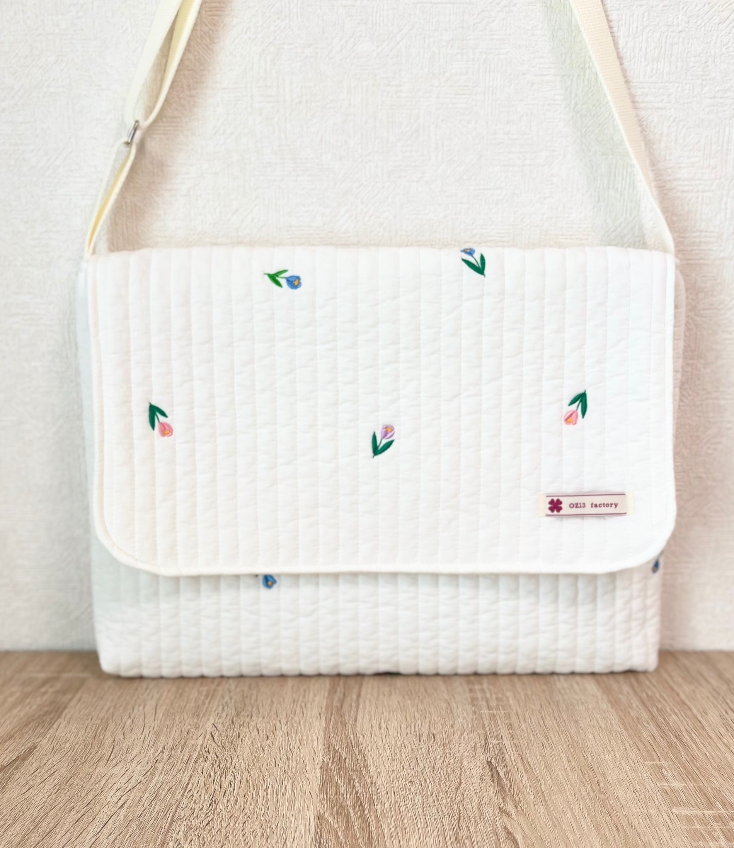 図書袋　ヌビ・プチフラワー刺繍