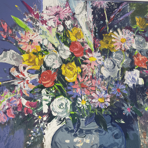 ☆送料込☆ 【リトグラフ／花 絵画】 ✰︎ 大型 ✰︎ フランス製