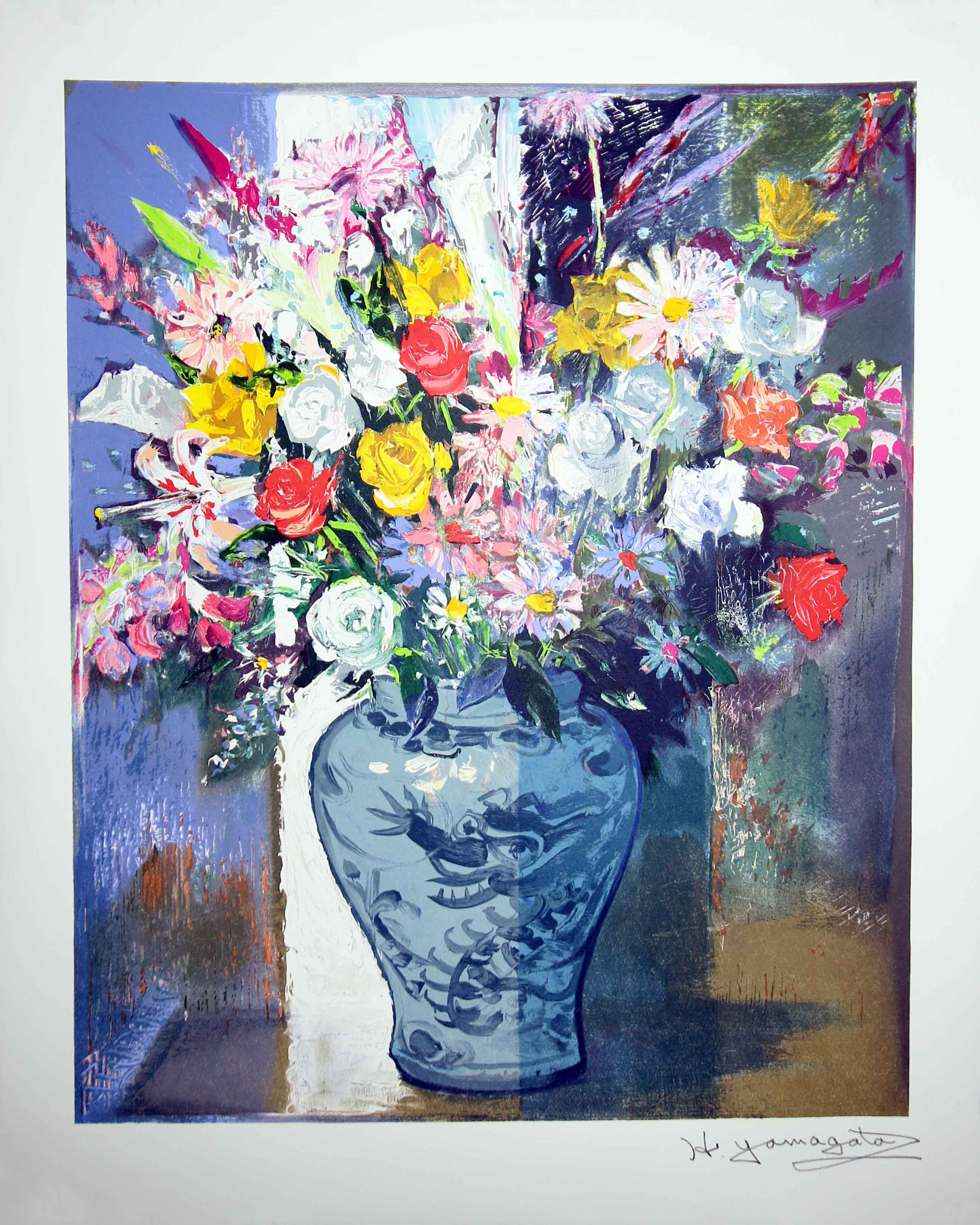 花瓶の花 リトグラフ 限定版 131/200 花瓶の花 リトグラフ 限定版 131/200 絵画