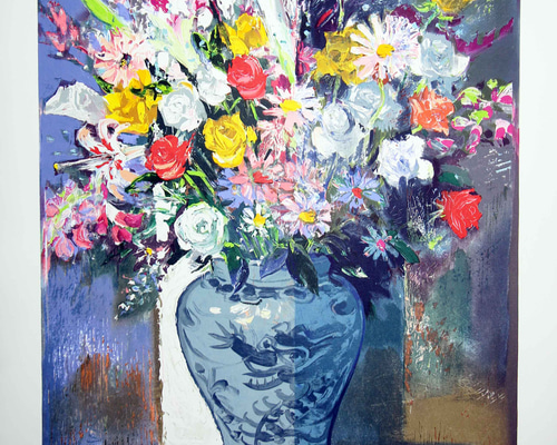 山形 弘 作／『リトグラフ 花（龍壺）』 版画 art-弘楽 通販