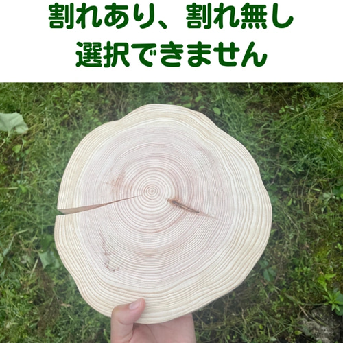 皮無しヒノキの輪切り 直径10cm前後 厚み1cm 木材・板