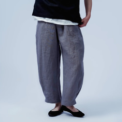 [wafu] 亞麻褲及踝長球褲 / 鋼灰色 b014p-stg2 第12張的照片