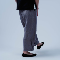 [wafu] 亞麻褲及踝長球褲 / 鋼灰色 b014p-stg2 第9張的照片