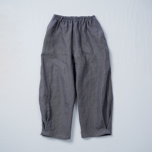 [wafu] 亞麻褲及踝長球褲 / 鋼灰色 b014p-stg2 第19張的照片