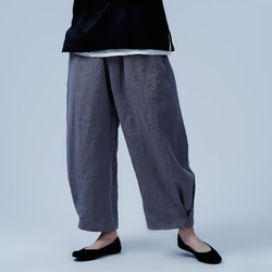 [wafu] 亞麻褲及踝長球褲 / 鋼灰色 b014p-stg2 第8張的照片