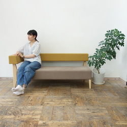 2.5s Border sofa-L (右)（NA×背:SA-135 OCHRE  座:SA-186 WALNUT) 3枚目の画像